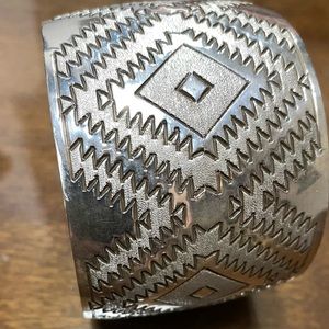 Silver Hand Stamped Bracelet